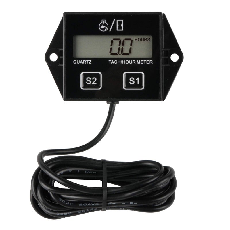Runleader Digital Hour Meter Tachometer, Maintenance Reminder, Battery Replaceable, Automatically shutdown, Use for ZTR Lawn Mower Tractor Generator Marine Snowmobile. - Image 1